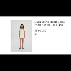 Zara Linen Blend Shirt Dress in Oyster White